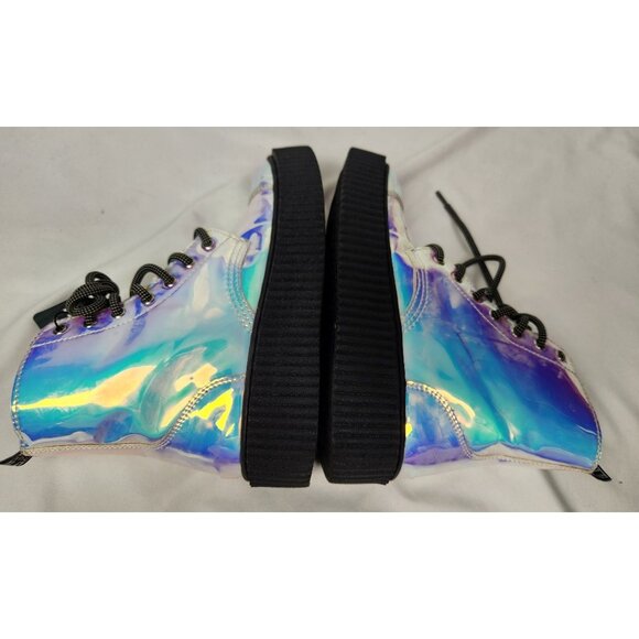 TUK Footwear Women's Sz. 6 Iridescent Mondo Combat Boots NWT - Picture 7 of 9